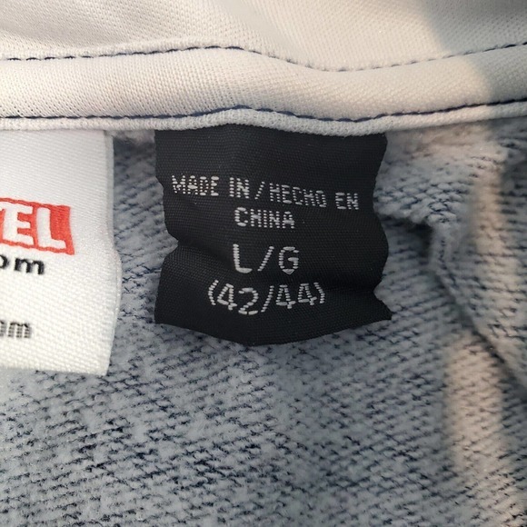 Marvel Youth Large 42-44 Blue Long Sleeve 1/4 Zip Pullover Lightweight Sweater - Picture 6 of 10